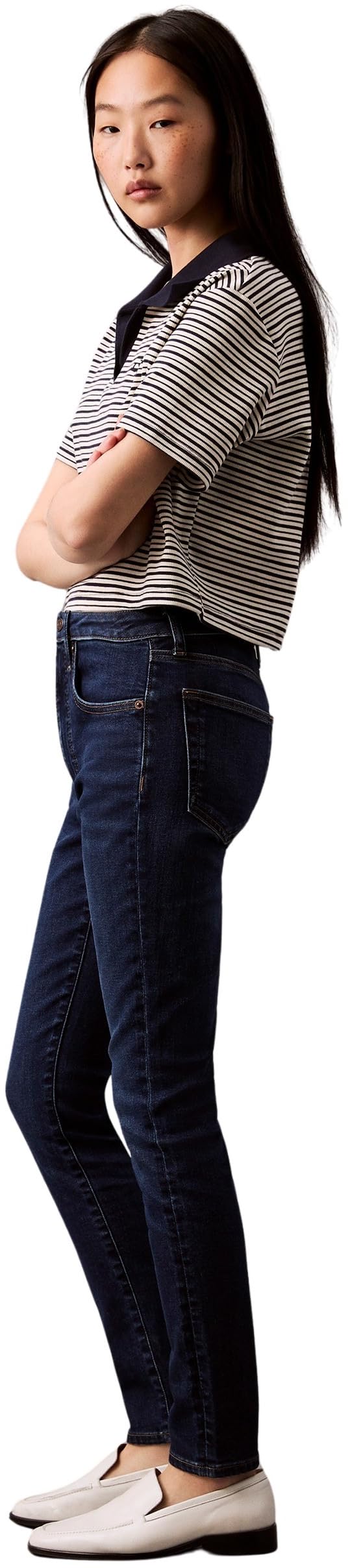 Calvin Klein Vaqueros Mujer Skinny Blue Orbit Talle Medio