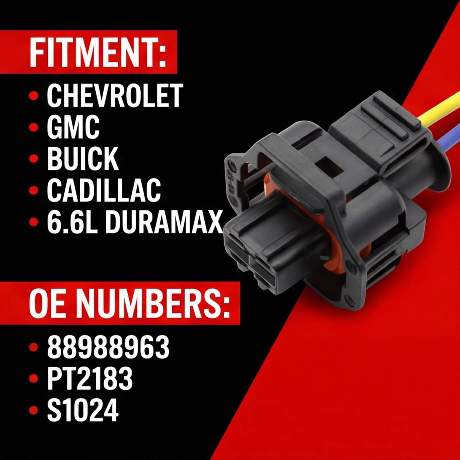 Diesel Fuel Injector Connector Harness 88988963 Compatible with Chevrolet GMC Duramax LLY LBZ LLM 6.6L Diesel Replaces PT2183