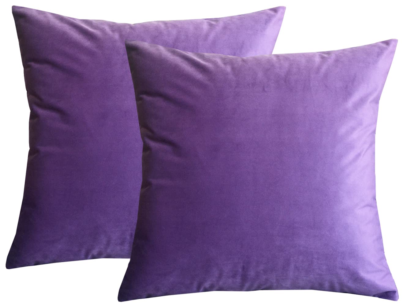 Lutanky Velvet Cushion Covers 60 x 60 cm Violet Decorative Square Throw Pillow Cases (Pack of 2) Soft Large Pillow Covers for Sofa Bedroom Couch 24 x 24 Inch