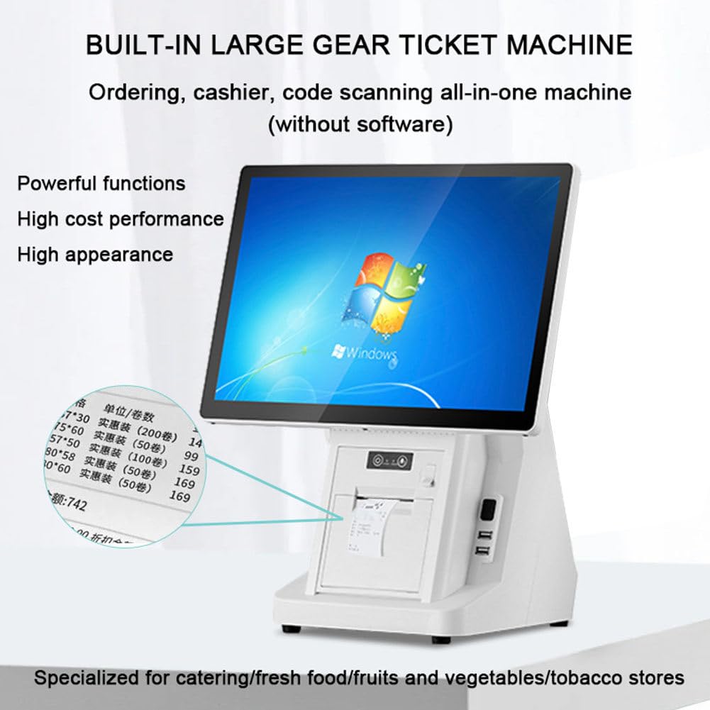 Registratore di Cassa Telematico,Angolazione Regolabile con Una Mano,8GB + 258GB,Registratore Cassa per Minimarket,Centri Commerciali,Supermercati,Ristoranti,caffè,58mmPrinter