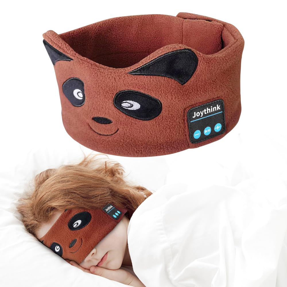 Joythink Kinder-Bluetooth-Kopfband, Schlafmaske, kabellose Kopfhörer, eingebauter dünner Lautsprecher, verstellbares Sport-Headset, Schlaf-Stirnband für Mädchen, Jungen, Kleinkinder, Kinder, Baby