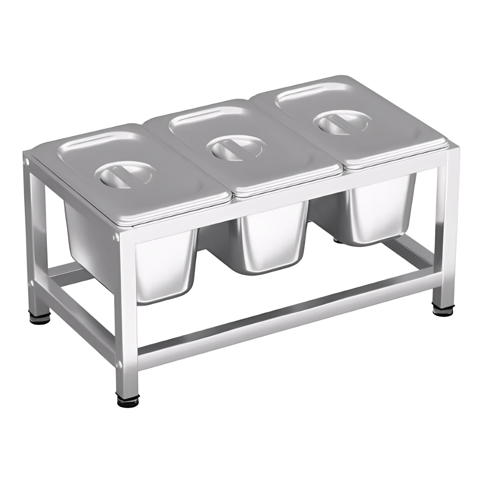 Contenedor de especias de acero inoxidable, estación de ingredientes multifuncional con separadores extraíbles y patas de goma antideslizantes, fácil de limpiar