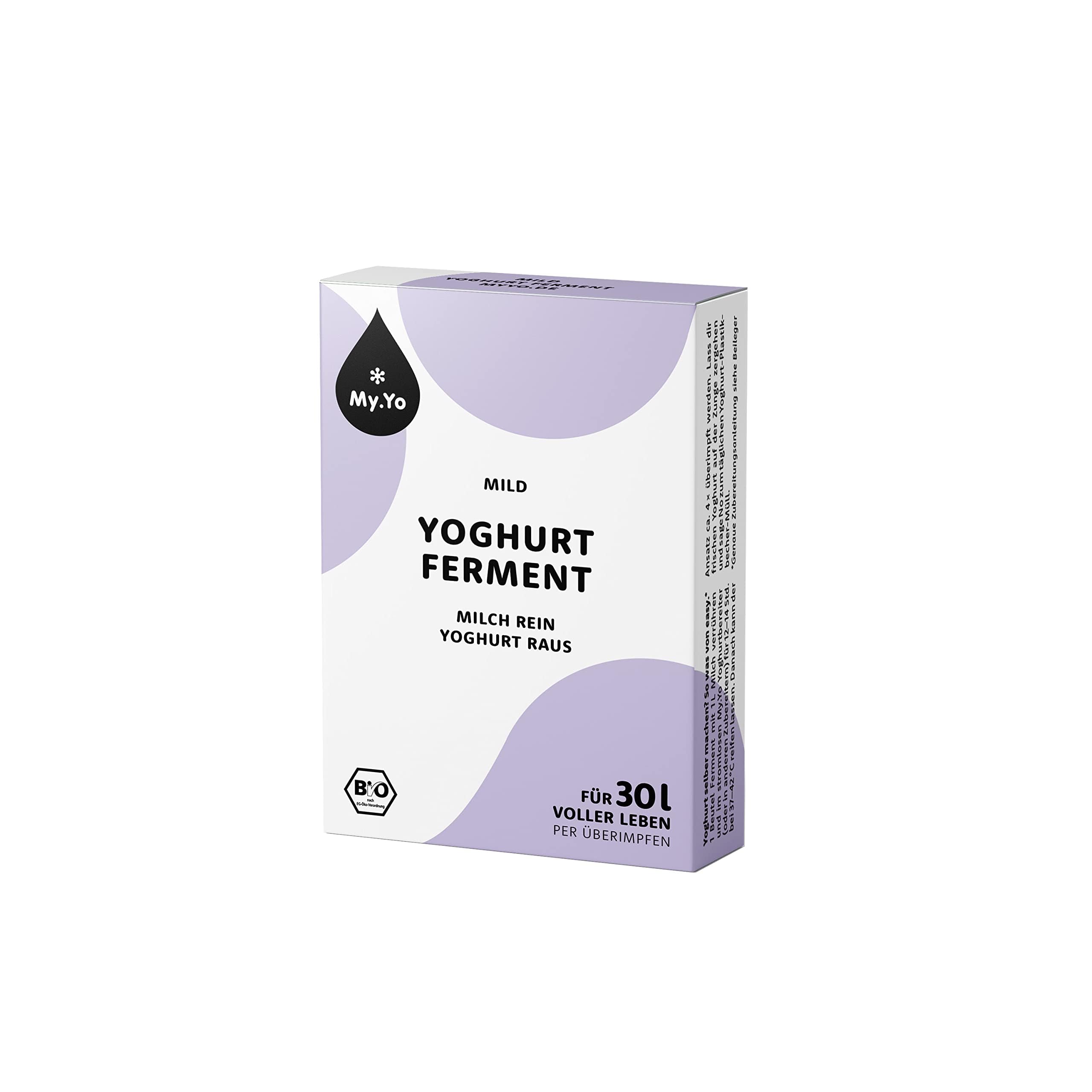 My.Yo - Bio Joghurtferment Mild | 6x5 gr | Joghurtkulturen für bis zu 30 L selbst gemachten milden Joghurt
