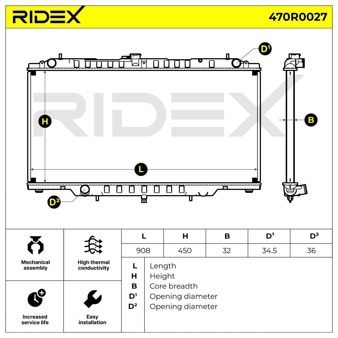 RIDEX 470R0027 Radiatore motore Compatibilità con NISSAN Patrol GR V SUV Y61