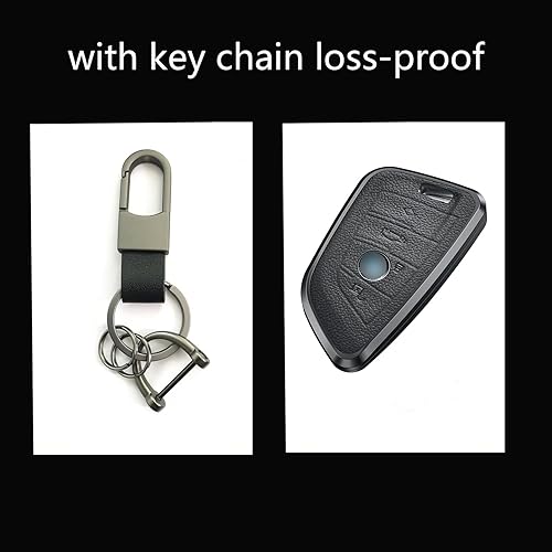 Miniatura 2 de Lanyun Funda para llavero BMW para BMW X5 X3 X7 X1 X2 X4 X6 2 5 6 7 Series BMW GT3 GT5 M5 M6 aluminio y cuero protector de llave remoto tipo B