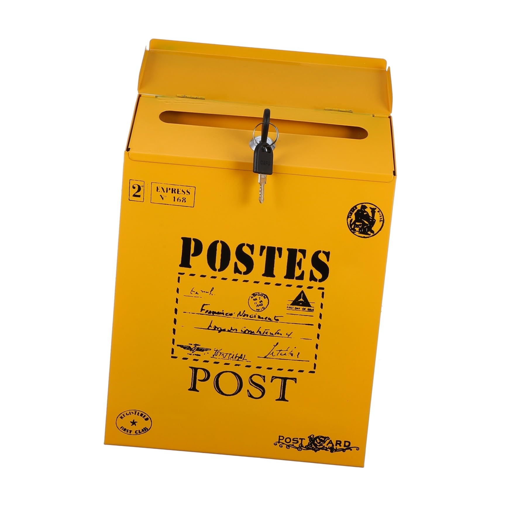 PartyKindom Boîte Aux Lettres Vintage Murale Verrouillable, Boîte Courrier Sécurisée pour Maison Ou Jardin