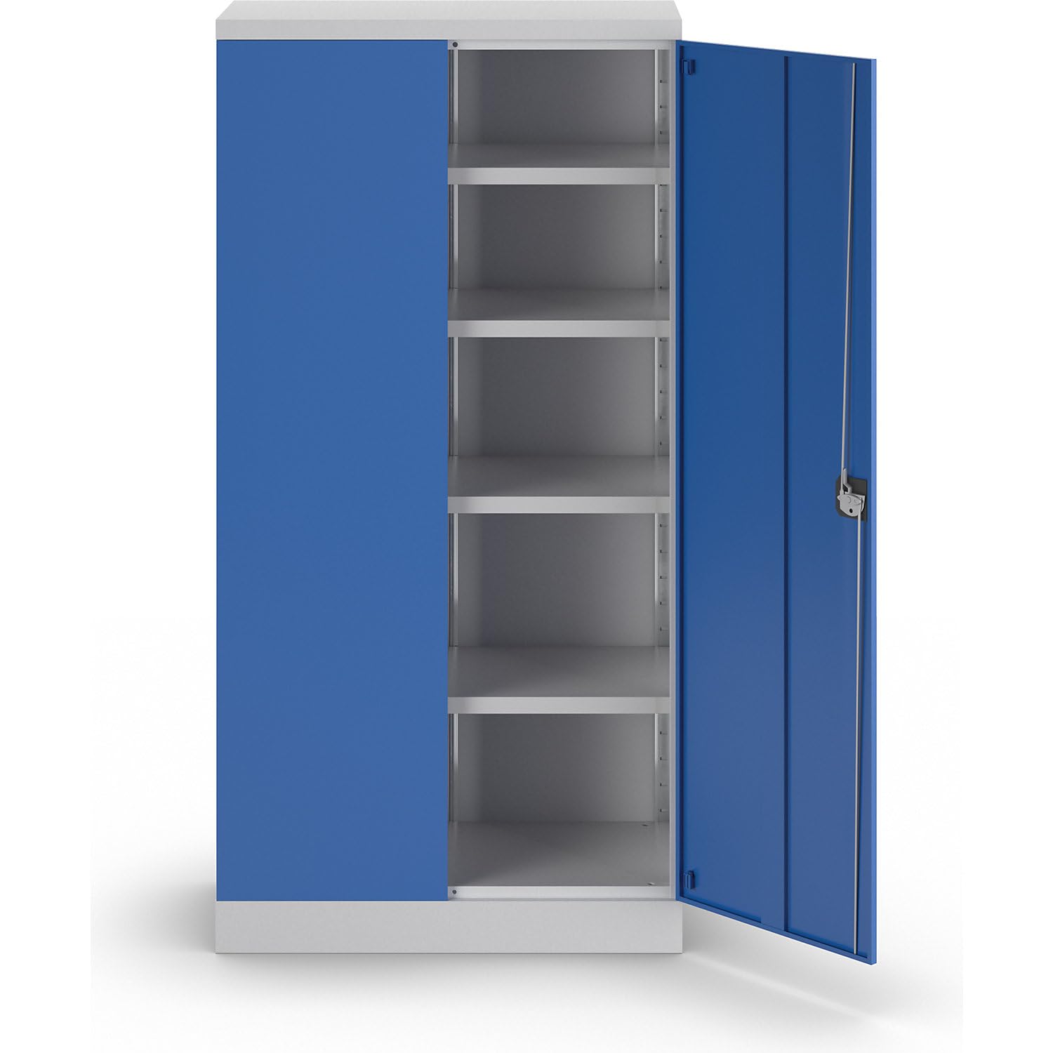 EUROKRAFT | Armoire métallique Nilas | avec 4 tablettes | h x l x p 1830 x 915 x 421 mm | Gris Clair/Bleu Gentiane