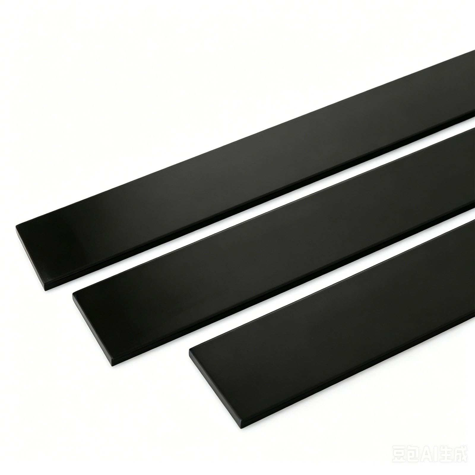 2 Stück Schwarze ABS Kunststoff Flachstange Schwarze Rechteckige Kunststoffleiste 500mmx30mm Dicke 10-15mm für Automobilfertigung,500x30x10mm