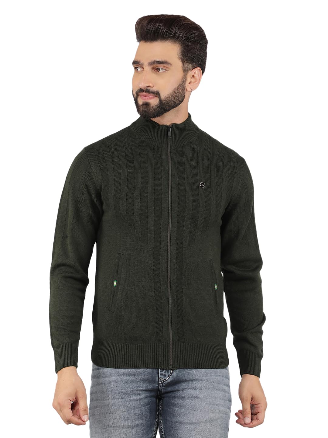 crimsoune club Men's Green Printed Cardigan-picture-51