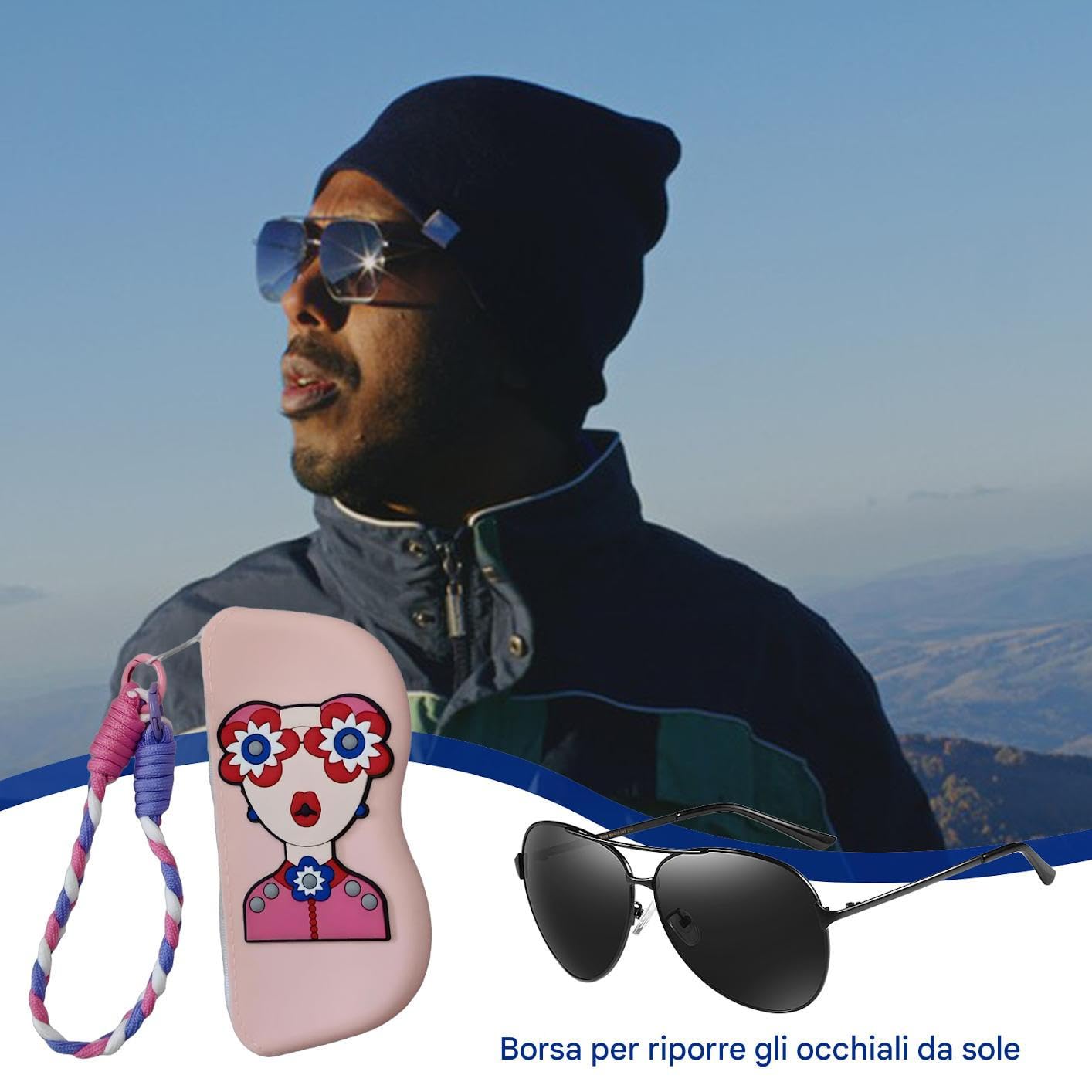 Generico Astucci Portaocchiali per Donna | Astuccio Occhiali Divertente Per Donna,Borsetta Portatile con Cerniera in Morbido Silicone per e Conservazione Occhiali all'Aperto