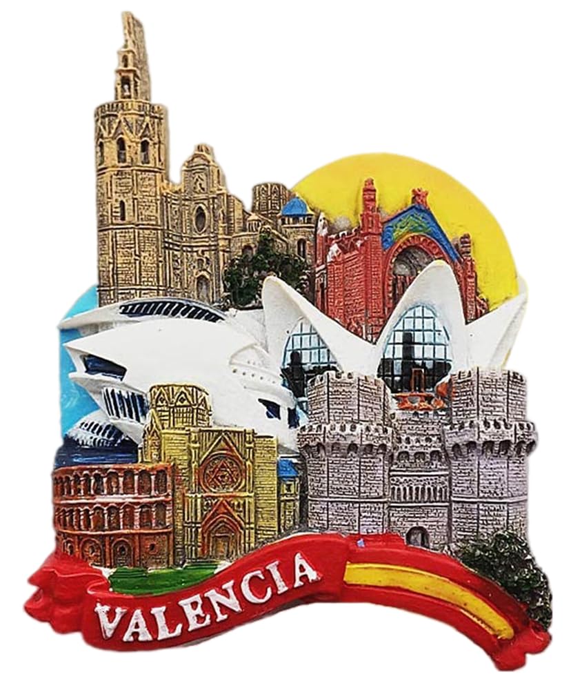 Muyu Magnet Valencia Spain 3D Fridge Magnet Travel Souvenir Gift Collection,Home & Kitchen Decoration Magnetic Sticker Refrigerator Magnet