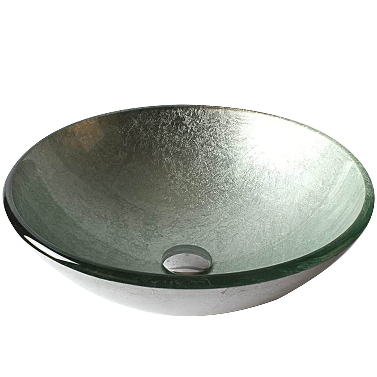 Vasque ronde en verre trempé pour salle de bain lavabo à poser élégant de 42 cm