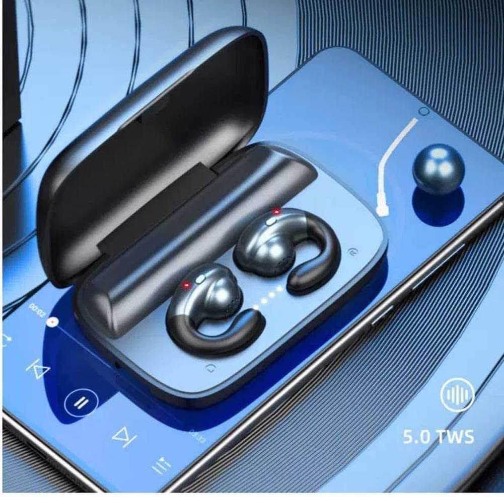 Auriculares ConduccióN ÓSea Audífonos Inalámbricos Verdaderos Auriculares Bluetooth 5.0 Con Estuche De Carga Inalámbrico De 2000 MAh Auriculares Estéreo Hi-Fi A Prueba De Agua Auriculares Con Micrófon