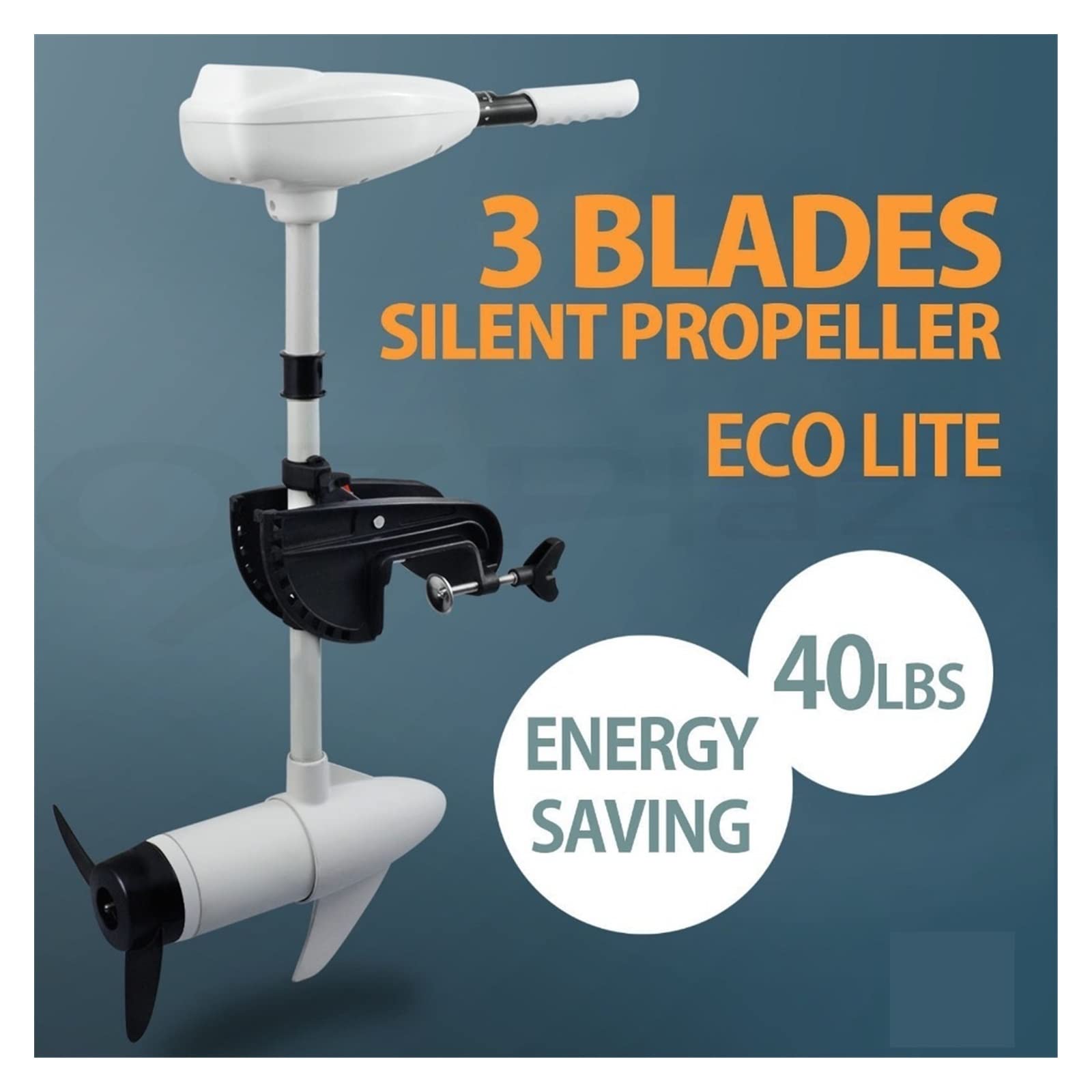 Motore fuoribordo, MARINE 40 libbre Motore di pesca a traina fuoribordo Electric White for acqua salata