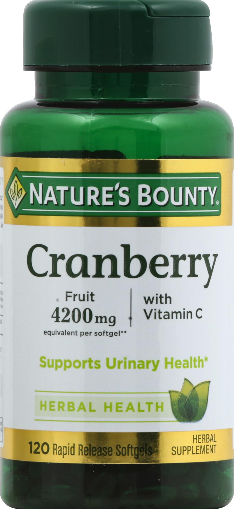 Nature's BountyCranberry Fruit 4200mg Plus Vitamin C, 120 Softgels(pack of 1)