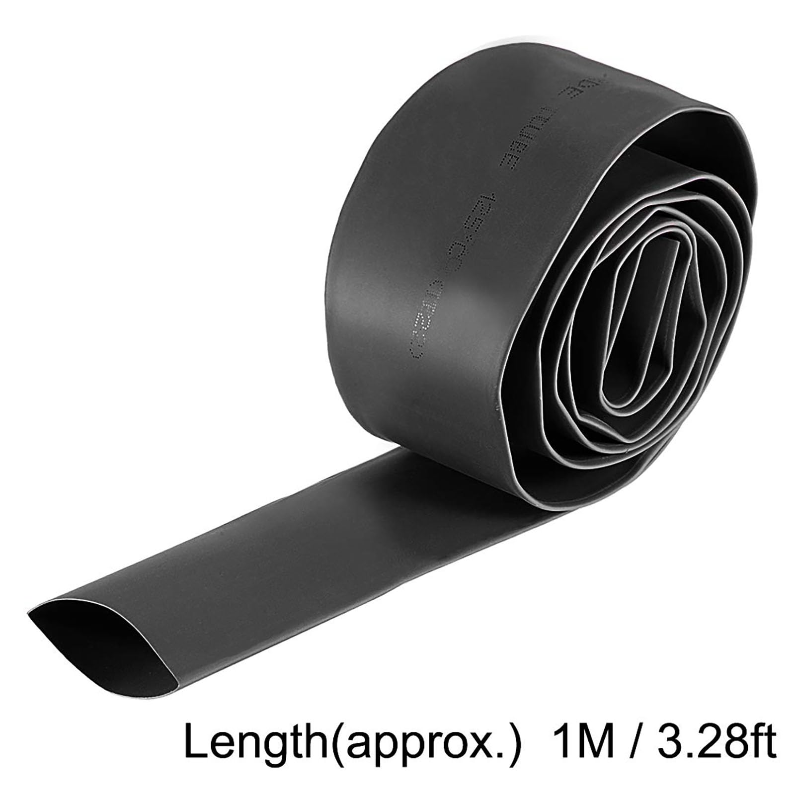 Gaine thermorétractable de 25 mm, longueur 1 m, rapport 2:1 pour isolation électrique, réparations, câbles enroulés, connecteurs de fils, noir [, 22 mm x 1 m)