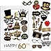 Produktbild VINFUTUR 60.Jahre Geburtstagsfeier Fotorequisiten 36pcs, Geburtstag Party Foto Booth Requisiten DIY Photobooth Fotostand Fotoautomat Fotorahmen Party Zubehör Geburtstagdeko