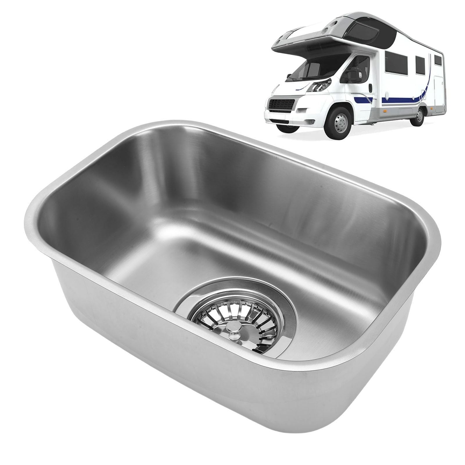 Lavello da Bagno Salvaspazio in Acciaio Inossidabile con Mini Vasca Singola Durevole per e Yacht 12,6x8,66x4,72 Pollici