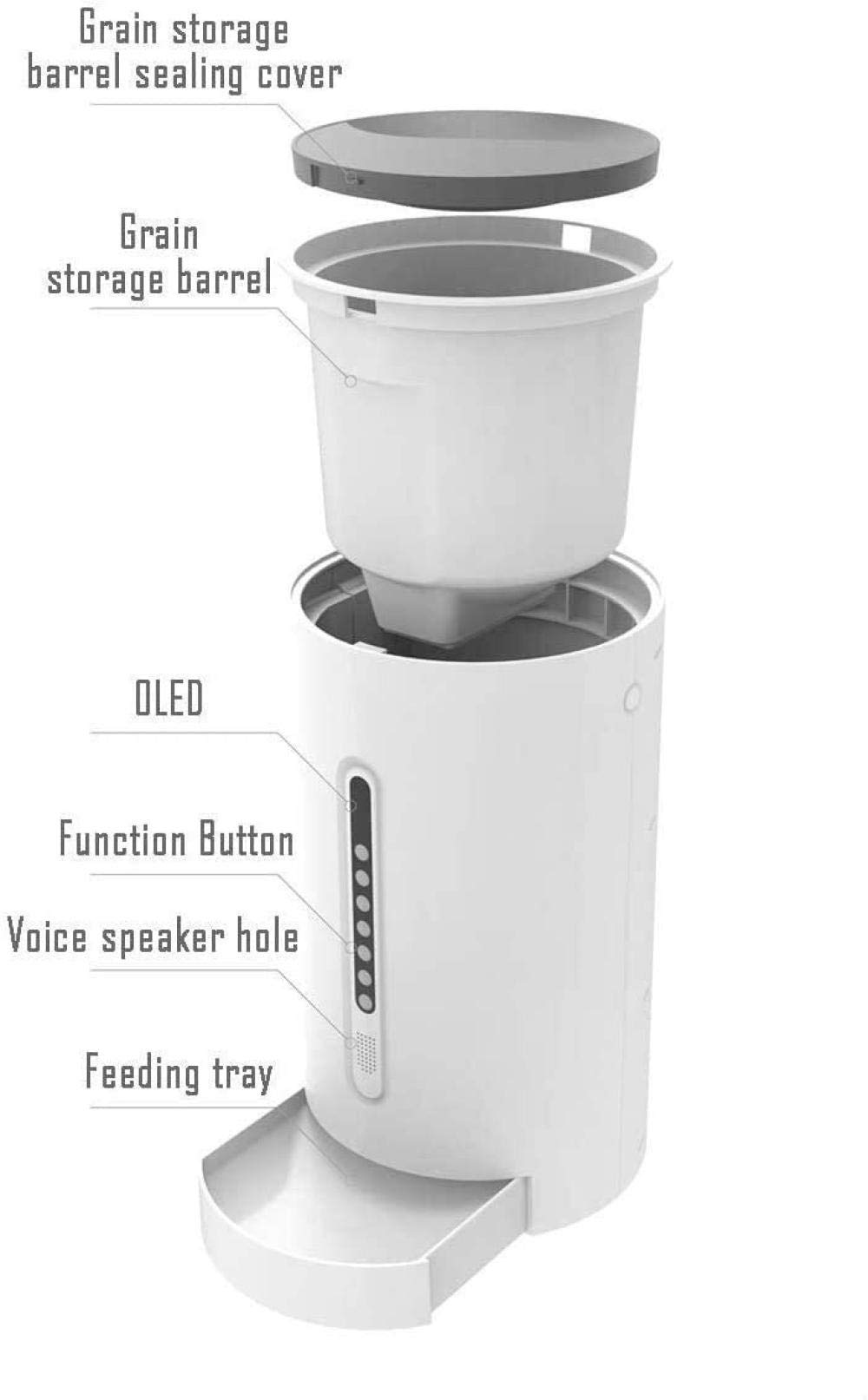 Pet Feeder Pet Alimentatore Automatico Intelligente Che alimenta la Funzione di Registrazione Automatica Intelligente di temporizzazione alimentata da Cani e Gatti 4.6L