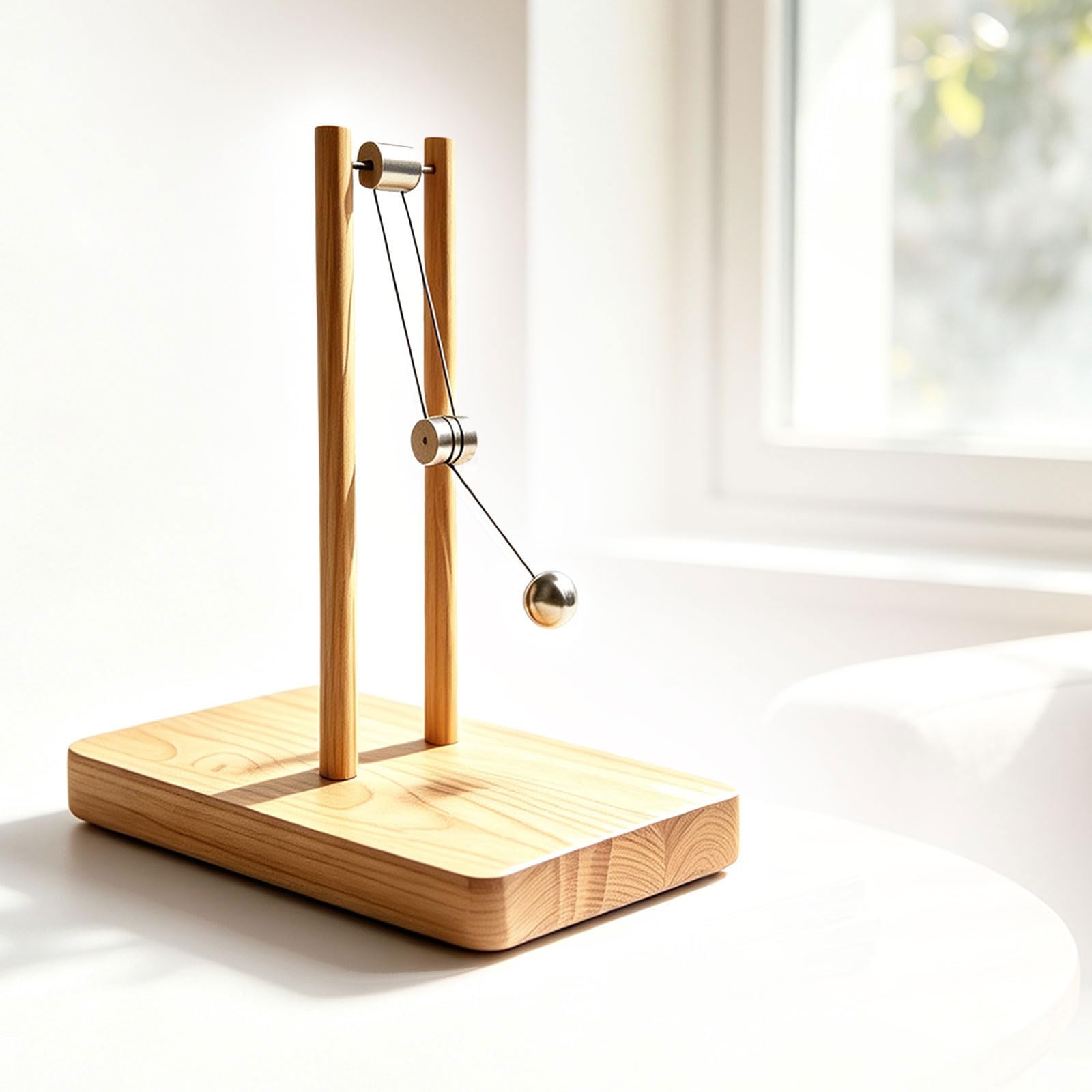 Adorno De Escritorio De Doble Péndulo del Caos, Modelo De Energía Cinética De Madera, para Armar Tú Mismo, Juguete De Escritorio con Forma De Péndulo, Modelo De Demostración Física, para Oficina