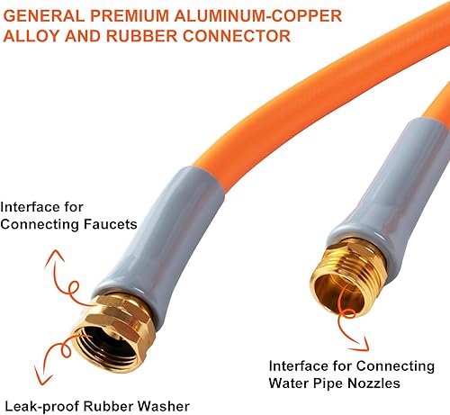 Miniatura 2 de Manguera de jardín de 50 pies x 58 con 10 funciones a prueba de fugas, manguera de agua resistente, accesorios de latón macizo de 34 pulgadas,