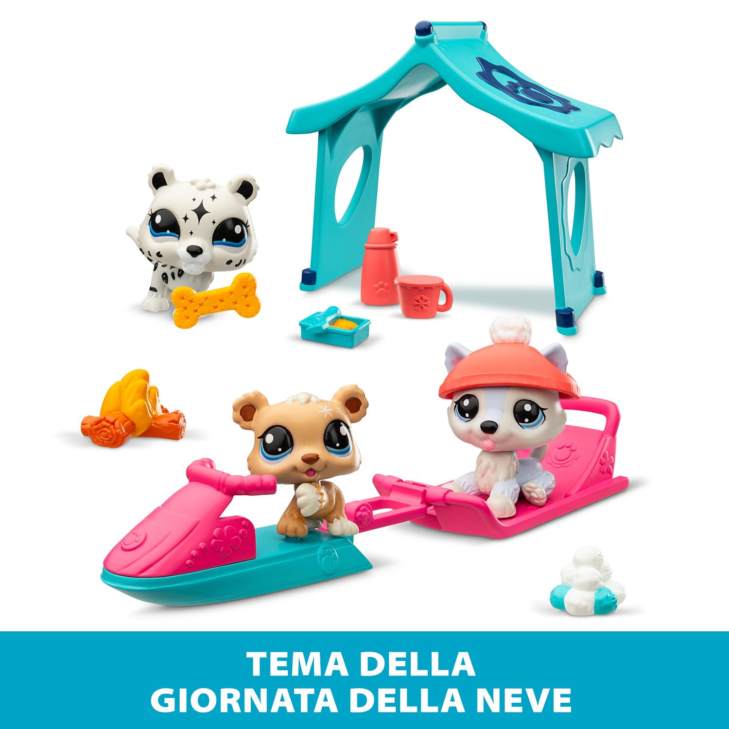 Littlest Pet Shop Series 2 Snowy Day Play Pack, The Pack Contains 3 LPS Mini Pet Toys 6 Accessories - Image 3