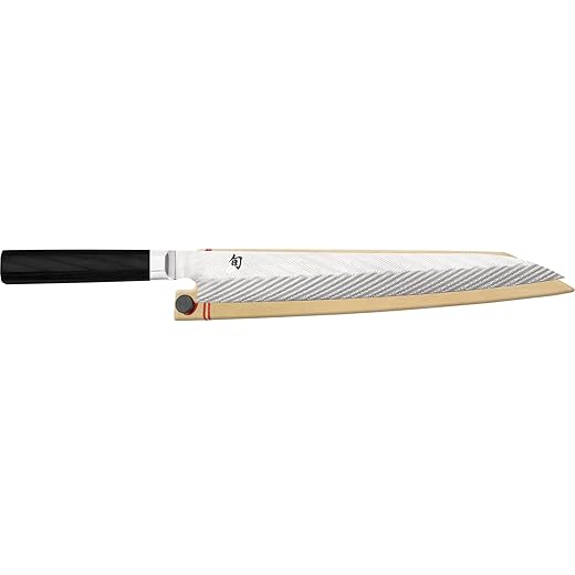 Shun Dual Core 10.5-inch Yanagiba with Ebony PakkaWood Handle; Premium-Quality Stainless Steel; Thick, Rigid Blade for Perfect Sushi Knife; Handcrafted by Artisans in Japan
