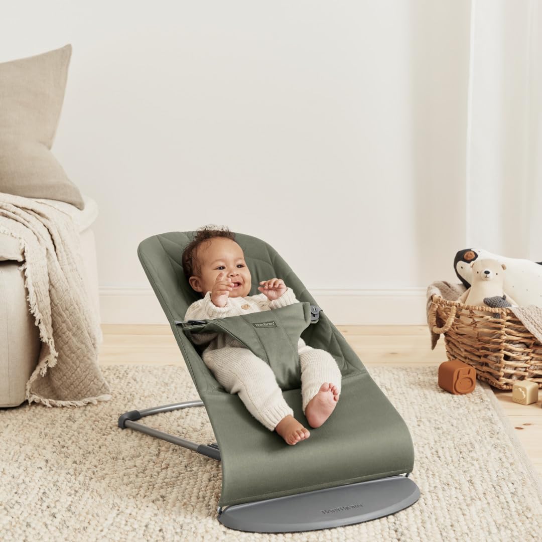 BabyBjörn Transat Bliss, Tissé, matelassage Pétale, Vert foncé