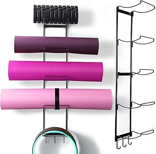 MRZZATA 5-Tiers Yoga Mat Holder Wall Mount, Metal Storage Rack for Mats/...