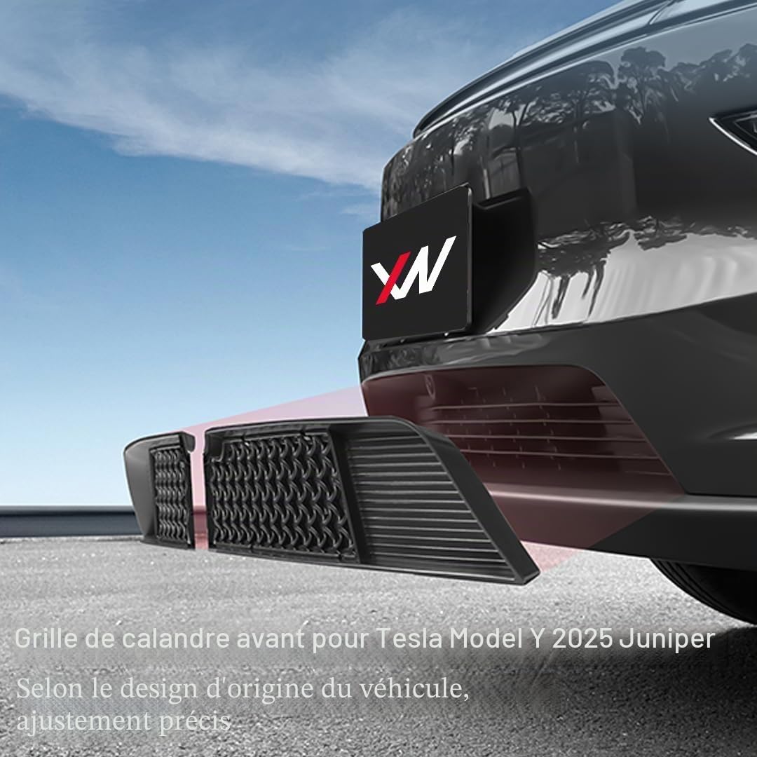 Grille Avant en Maille pour Model Y Juniper 2025 2026 Accessoires | Pare-chocs Inférieur de Voiture Segmenté Grille d'insertion couverture de grille d'aération pour Tesla, Not fit 2026 Standard
