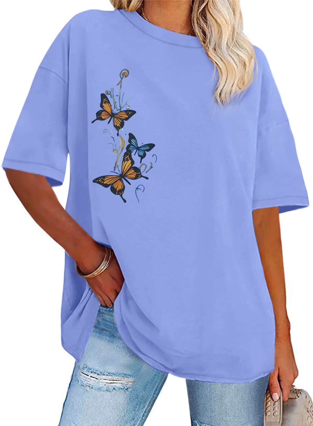 Womens Oversized Tshirt Graphic Tees Crew Neck Summer Short Sleeve Loose Fit Tops