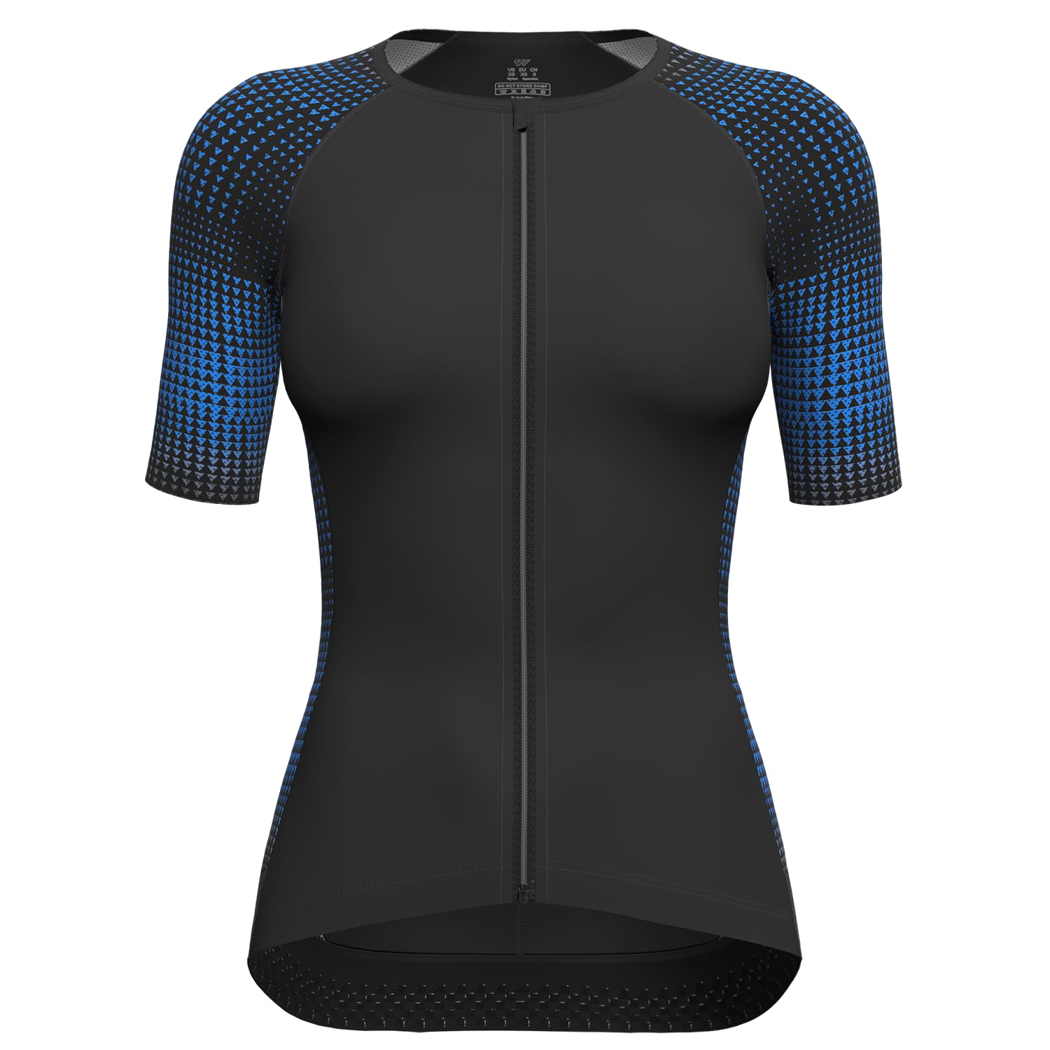 Wulibike Triathlon Top Damen Kurzarm,Schnelltrocknend Enganliegend Fahrradtrikot für Schwimmen,Radfahren und Laufen,UPF 50+,atmungsaktives mit 2 Taschen