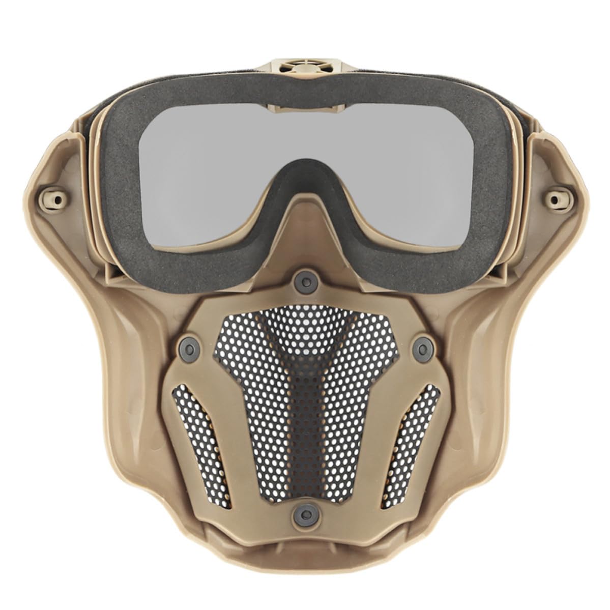 VILLCASE Maschera Protettiva Tattica per Gioco All'aperto Occhiali Antiappannamento Uv, Ventilatore Mini, Materiale Tpu e Pc, per Sci e Guida Moto