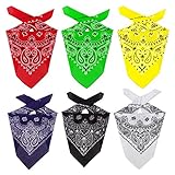 100% Baumwoll material: Diese Paisley Bandanas bestehen aus 100% natürlicher Baumwolle, sind weich und trocknen schnell, atmungsaktiv, haltbarer und die Farbe verblasst nicht. Die Stoffstruktur ist weich, verschleißfest, stimuliert die Haut nicht.