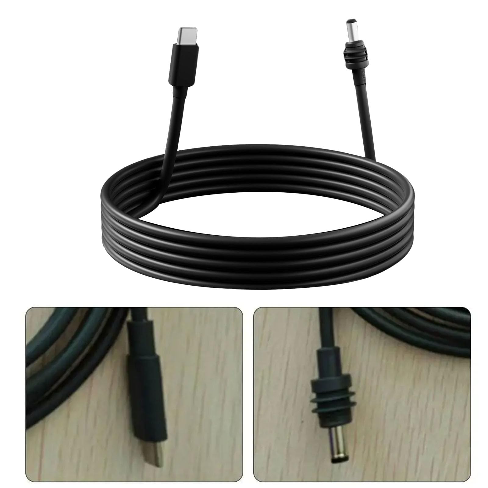 Wodoodporny Kabel Zasilający DC na USB C 18AWG z Solidnymi Metalowymi Złączami do Długotrwałego Użytkowania Idealny do zastosowań Wewnętrznych i Zewnętrznych 5 M Czarny Mosiądz