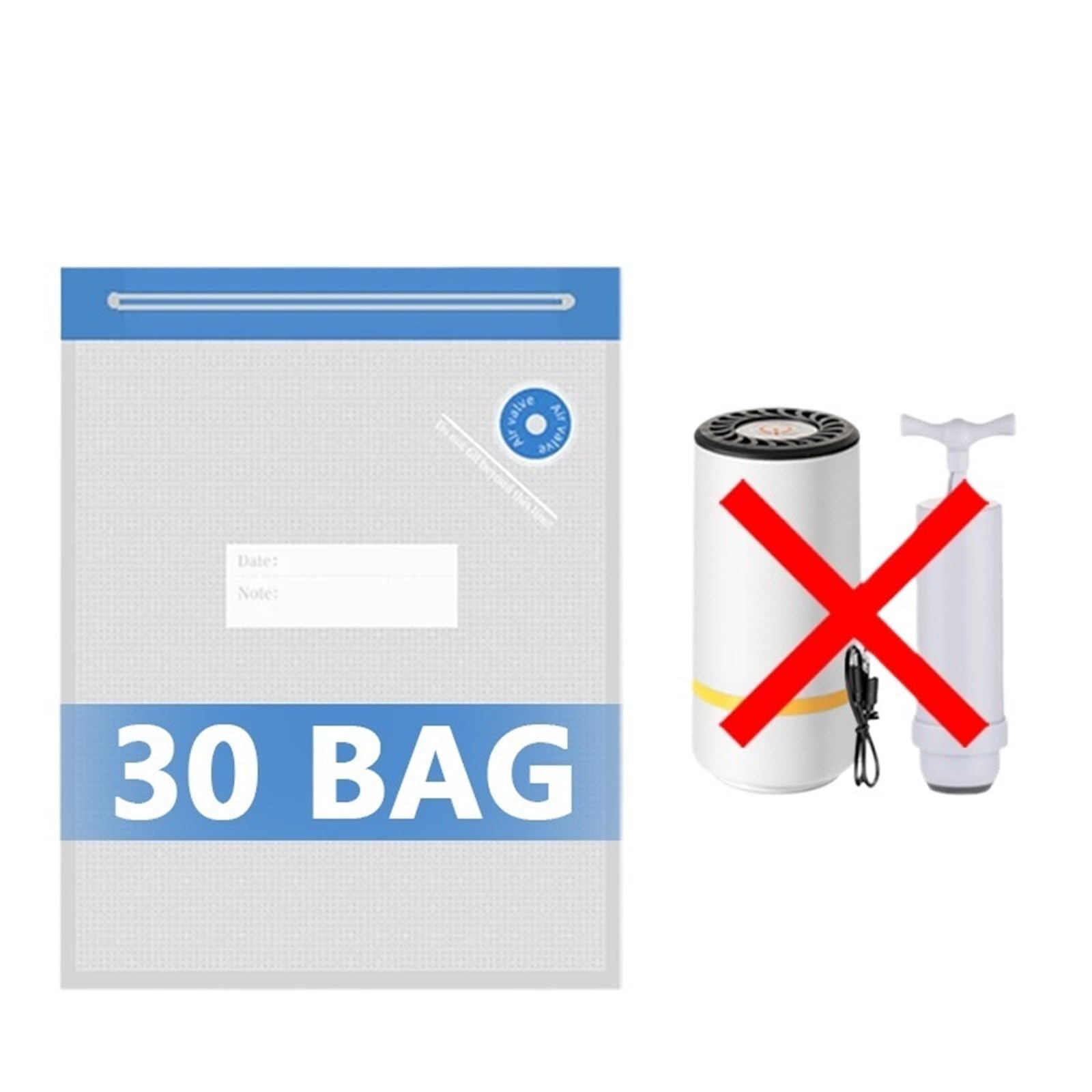 Bolsas vacio Bolsas de almacenamiento al vacío con bomba manual/eléctrica para Equipaje(Only 30 Bags)