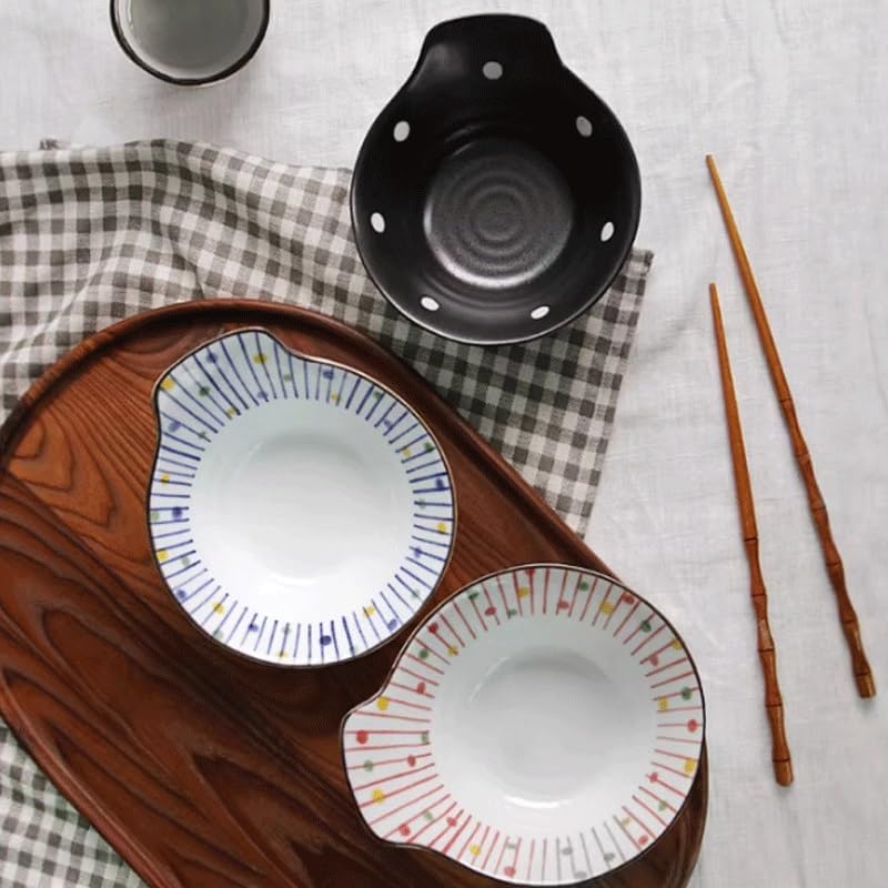Handle Bowl Household Seasoning Soup Thick Glaze Underglaze Painted Ramen Dessert
