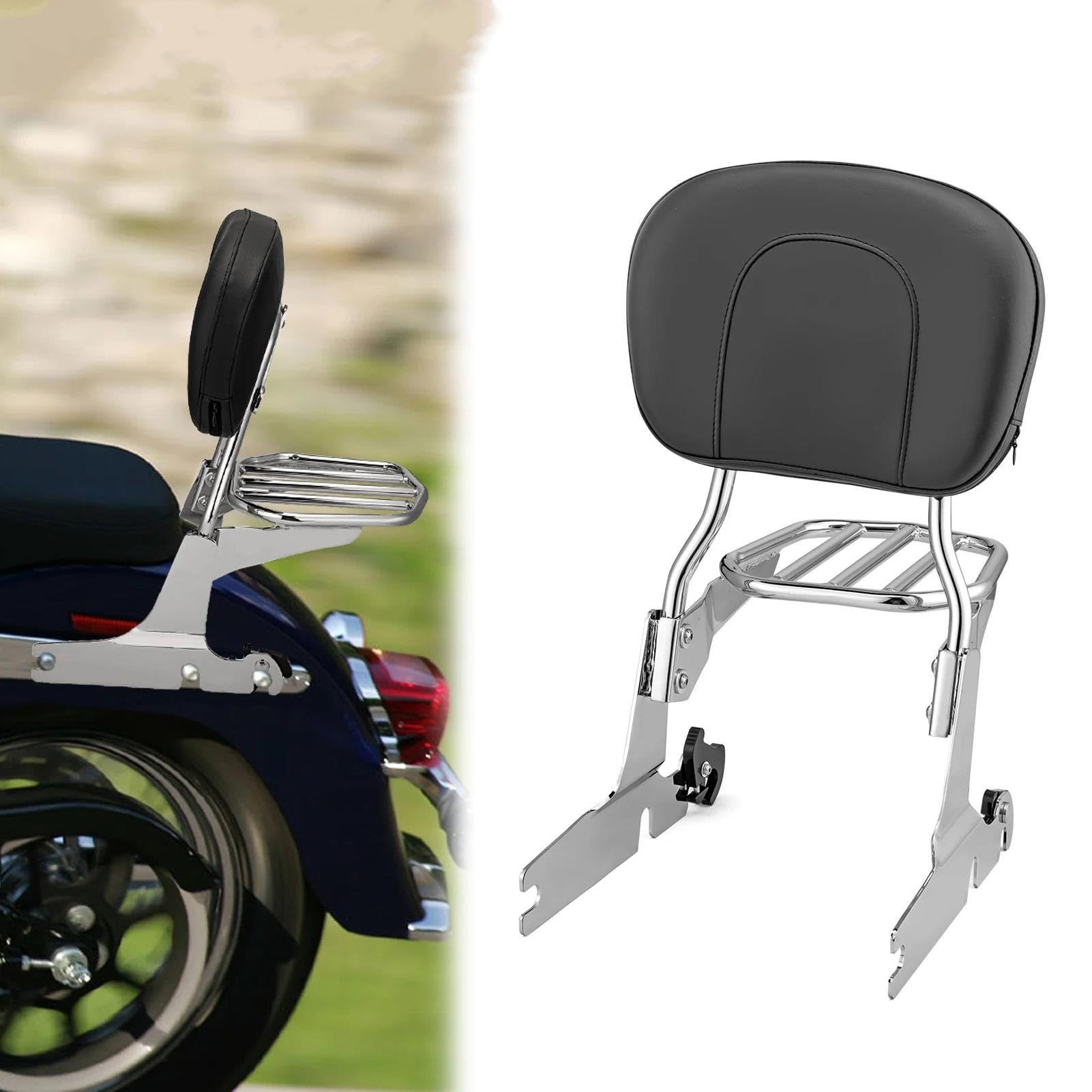 Para SOFTAIL Para HERITAGE FLST FLSTC FLSTS FLSTSC Respaldo Para Pasajero De Motocicleta + Portaequipajes (almohadilla Grande)