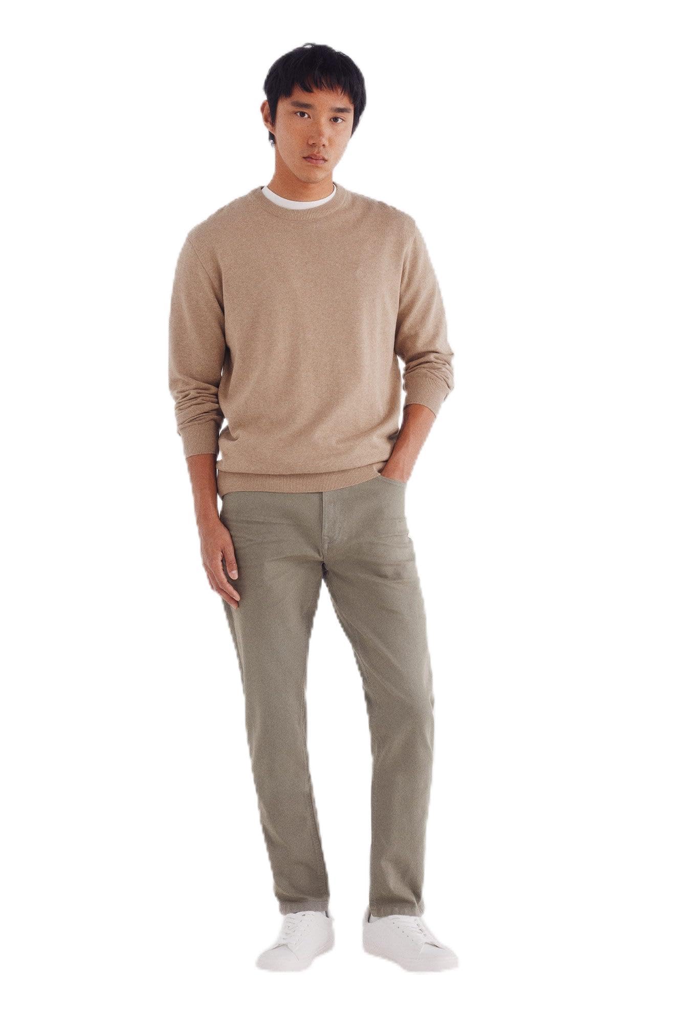 Pantalon à 5 poches ajusté kaki pour silhouette élancée - 8