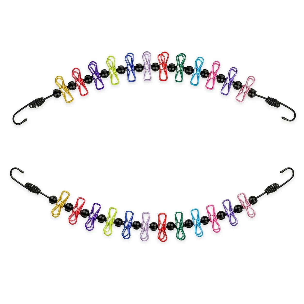 2pcs Travel Washing Line, Travel Clothes Line With 24 Clips