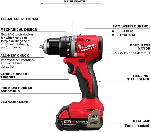 Miniatura 4 de For the Milwaukee M18 Compact 2-Tool Combo Kit