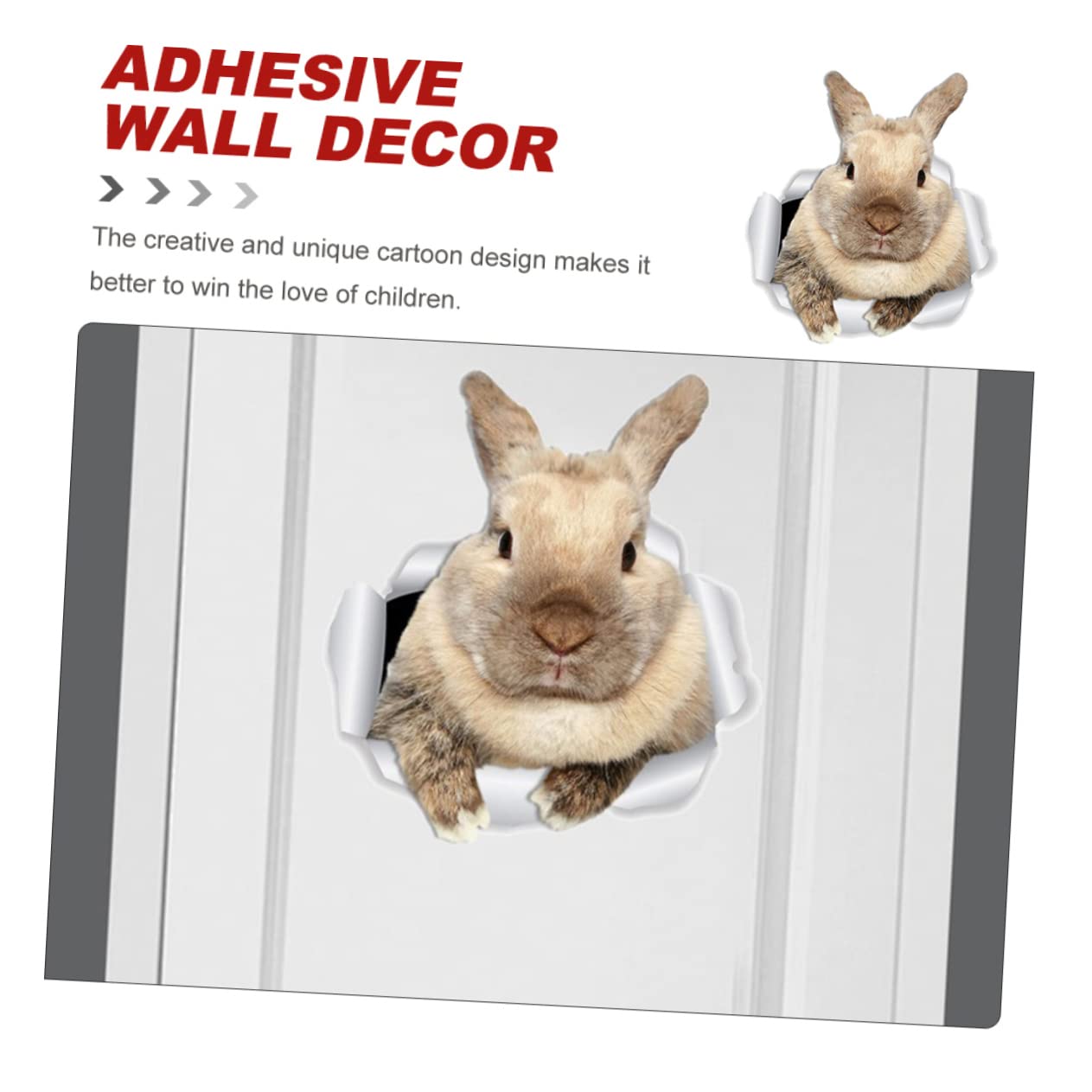 TOYANDONA 3hojas Pegatina De Pared De Conejo Adorable Decoración Infantil Autoadhesiva Para Habitaciones Fácil De Usar y Reutilizable Accesorios De Casa Para Estilo Refrescante y
