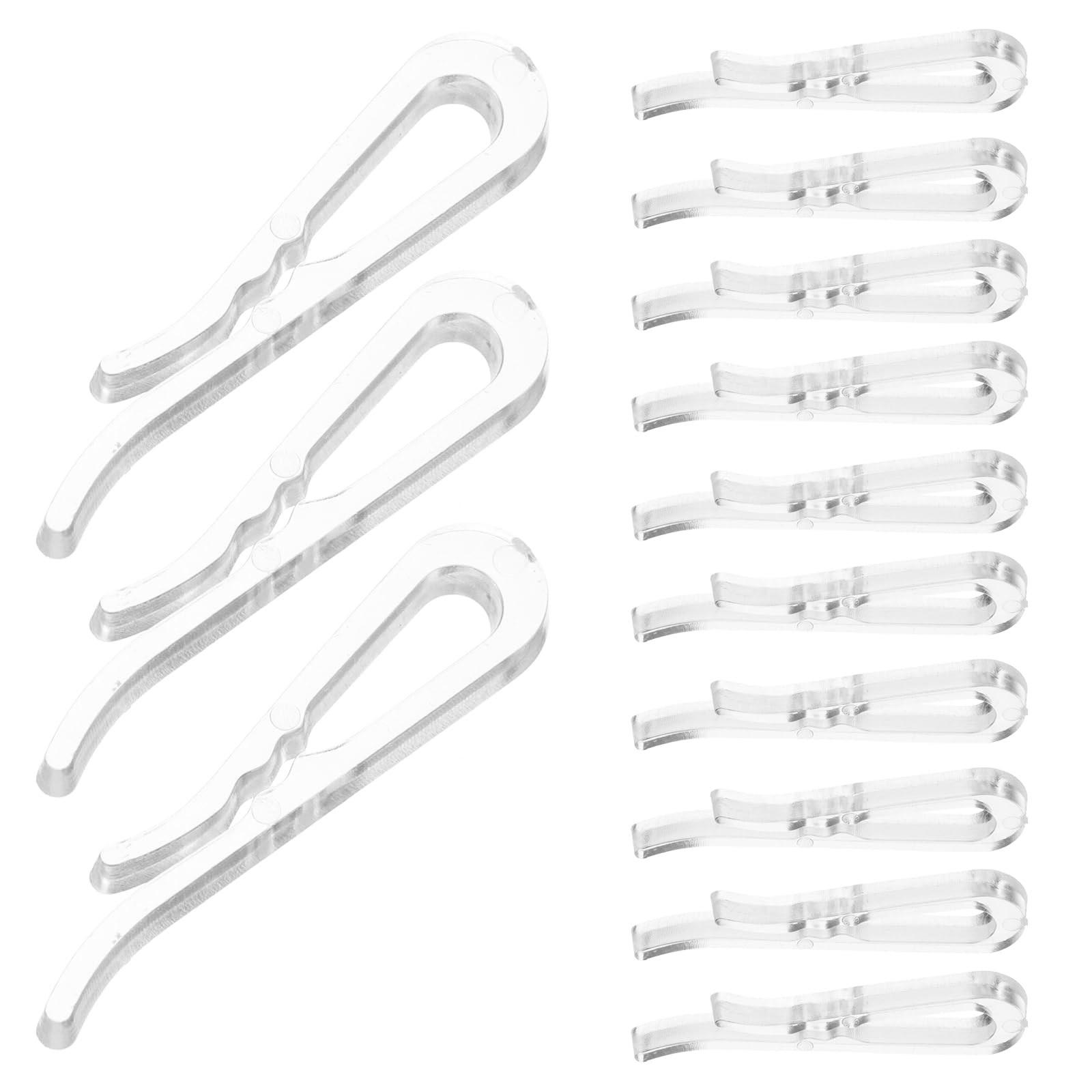 QUARKZMAN 150 stuks duurzame plastic krokodillenklemmen, 3,8 cm, helder