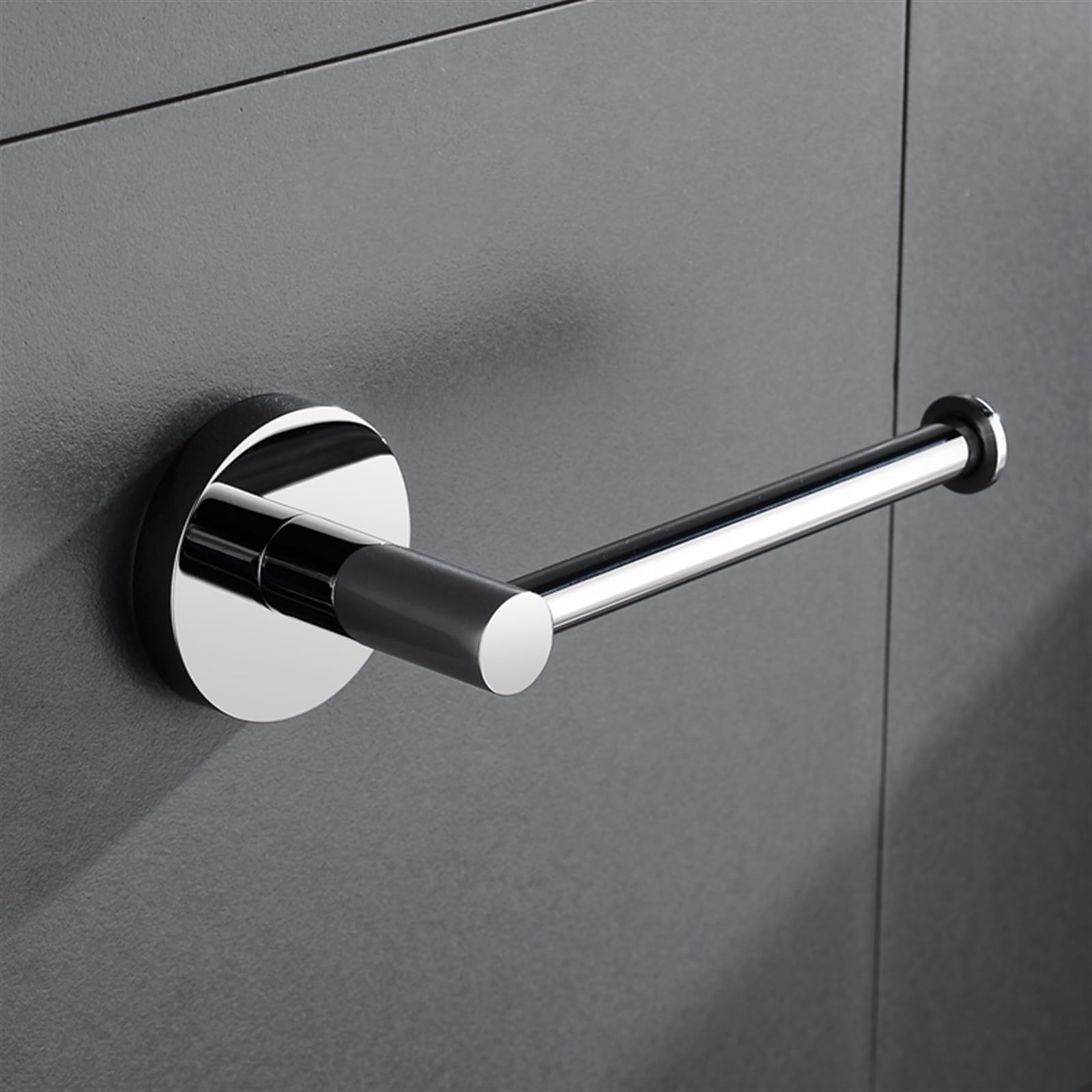 Stały uchwyt na papier toaletowy, Matte Black Stainless Steel Wall Mounted Toilet Paper Holder(1 Pcs)