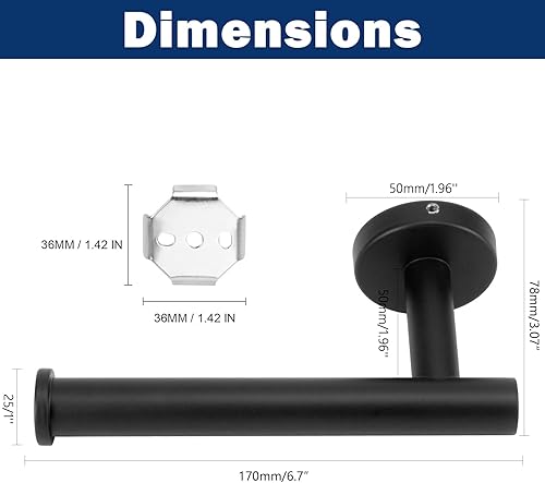 Miniatura 6 de NearMoon Portarrollos de papel higiénico para baño, acero inoxidable SUS304 de alta calidad, para montaje en pared, para baño, cocina, baño (paquete