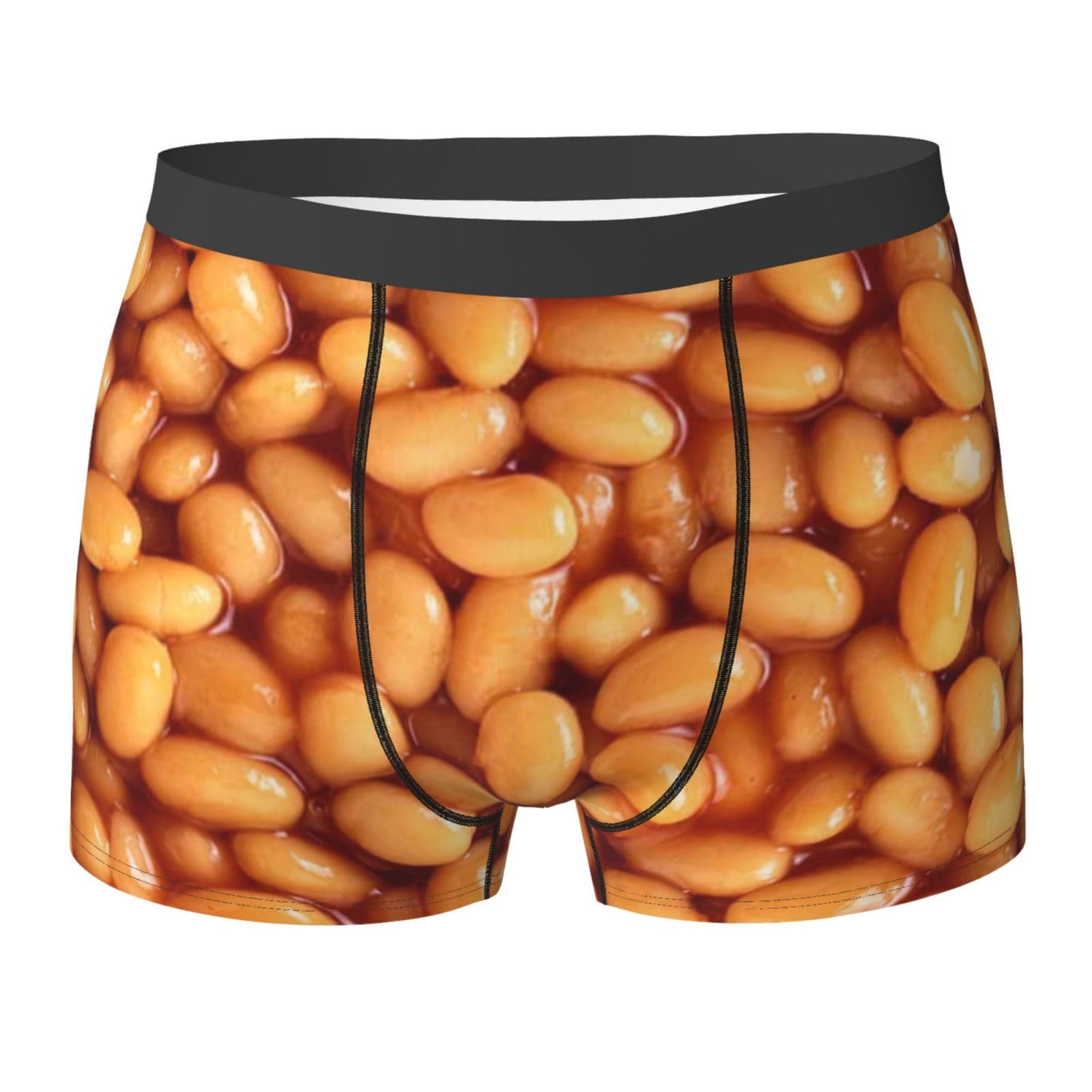 Lfeartesa Men's As Shown Baked Beans,Underwear Boxer Briefs Soft Polyester Underpants Personalised Boxers Shorts,,M