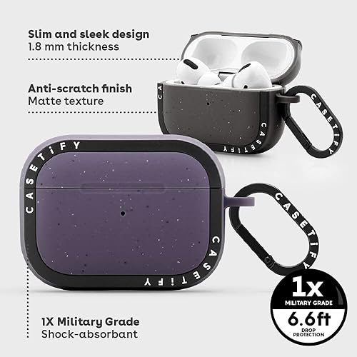 Miniatura 3 de CASETiFY Impact AirPods Pro (1. generación) Funda con anillo prueba de caídas de grado militar, protección contra caídas de 6.6 piesarañazos, color