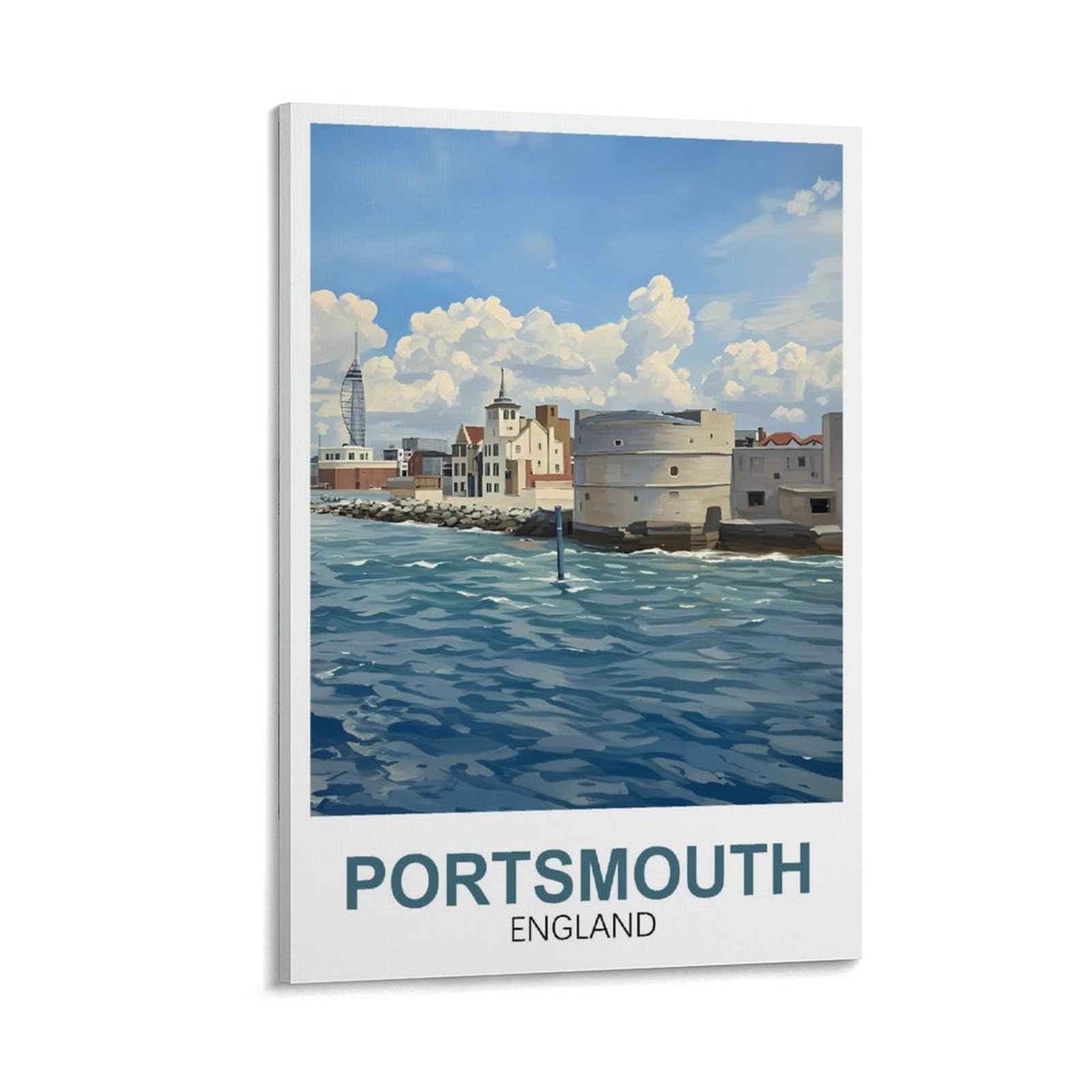 XLLYXYGJQ Portsmouth England Vintage Travel Posters 08x12inch(20x30cm) Canvas Wall Art Poster Print Artwork Painting Picture for Home Decoration Living Room Office Bedroom