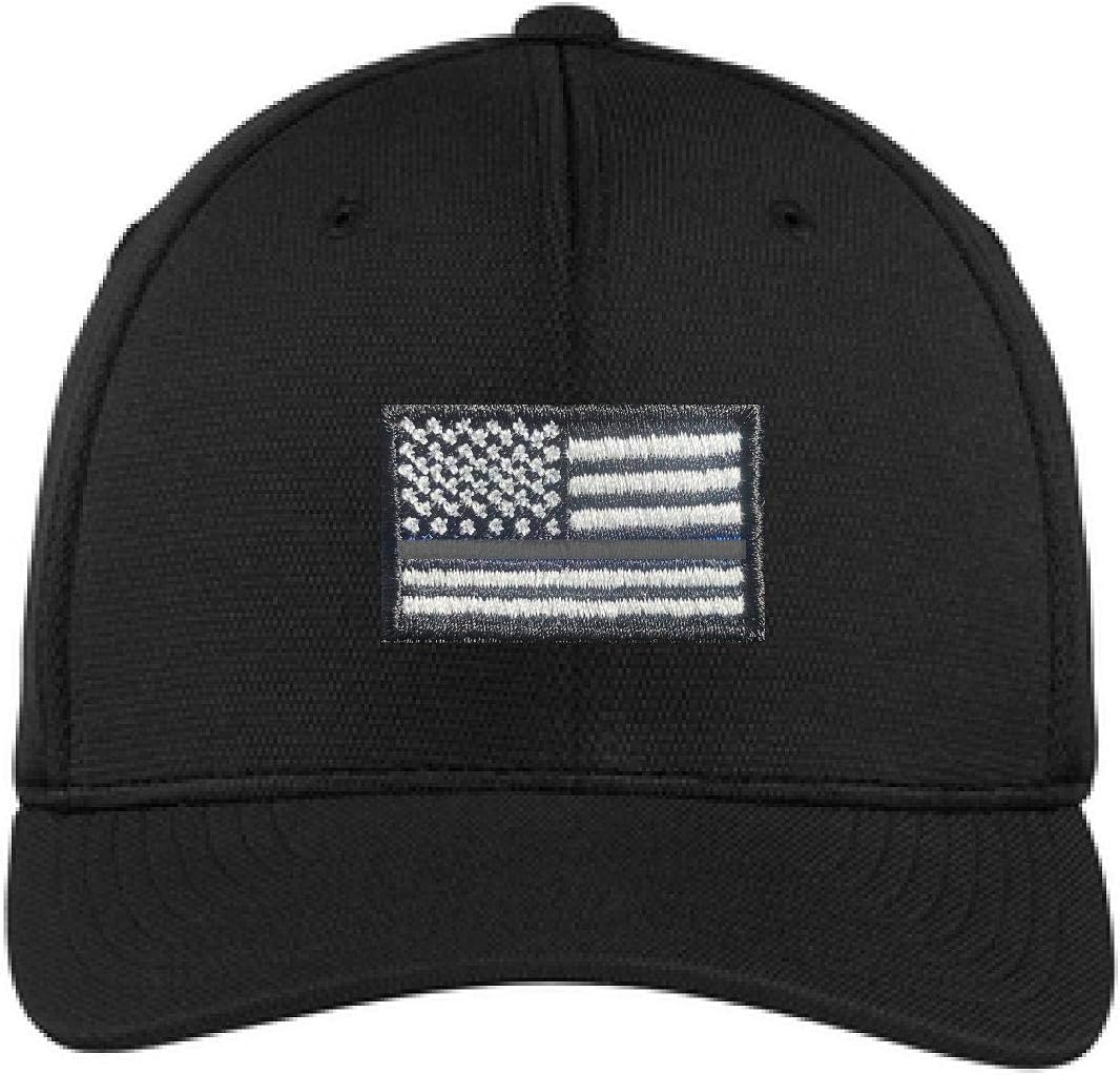 Embroidered Thin Silver Line Subdued American Flag Corrections Officer Flexfit Baseball Hat