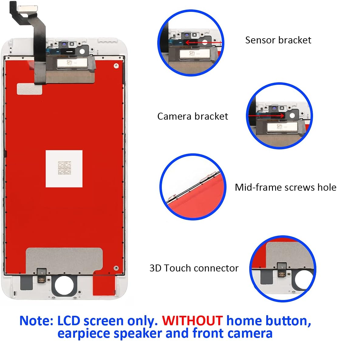 Suреr Sаlе 🛒 Goldwangwang Screen Replacement for iPhone 6S Plus 5.5inch 3D Touch LCD Screen Digitizer Replacement Display Assembly Set with Repair Tool kit + Tempered Glass Screen Protector + Instruction White